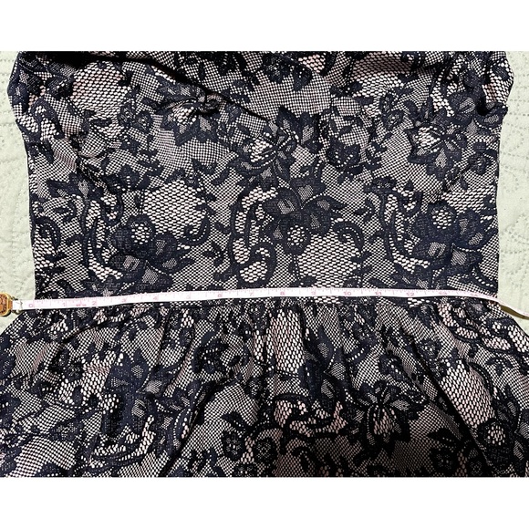 Stop Staring Black Nude Printed Lace Swing Dress - Picture 5 of 6